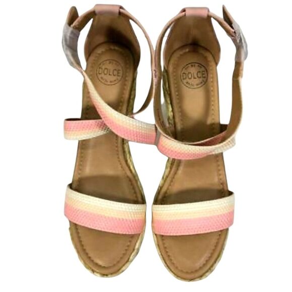 NWT Dolce by Mojo Moxy "Davenport" Strappy Espadrille Wedge Sandals Blush - Picture 5 of 6
